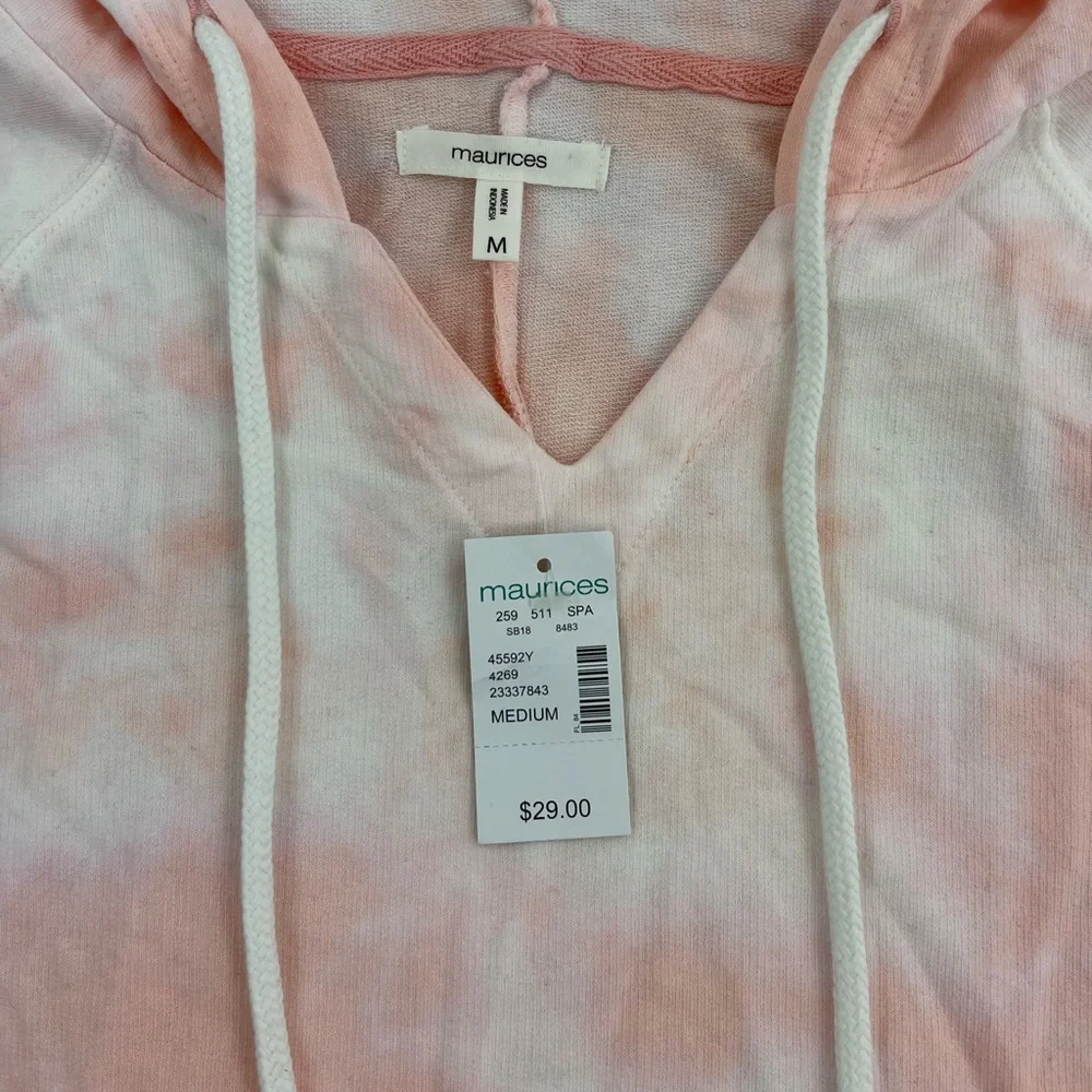 NWT Maurice’s Pink Tie-Dye Hooded Top - Picture 9 of 9